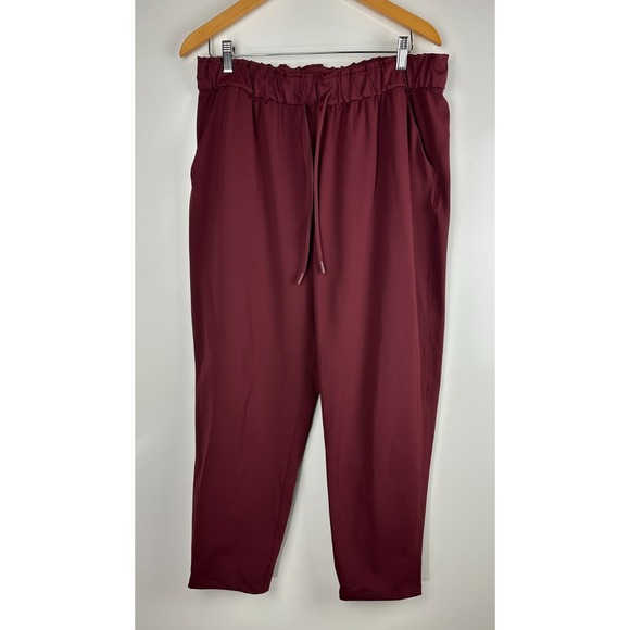 Lululemon Keep Moving Pant 7/8 High Rise Pockets Stretch Cassis Maroon Size 14 - Picture 2 of 13